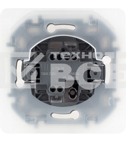 Переключатель IP44 10AX 250В белый