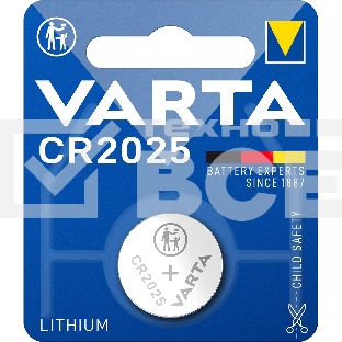 Батарейка Varta ELECTRONICS CR2025 BL1 Lithium 3V (6025) (1/10/100)