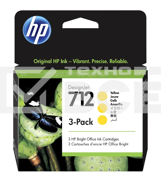 Картридж струйный HP 712 3ED79A желтый x3упак. (29мл) для HP DJ Т230/630