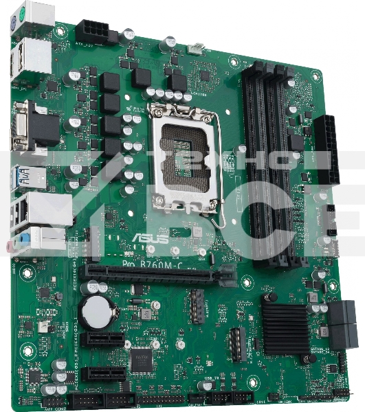Материнская плата ASUS Pro B760M-C-CSM, LGA 1700, Intel B760, 4xDDR5, 4xSATA, 2xM.2, 1xPCI-E 4.0 x16, 2xPCI-E x1, 1x 1Gb LAN, 2xUSB-A 2.0, 2xUSB-A 3.2 Gen 1, 1xHDMI, 1xVGA, 2xDP, 3x3.5 мм, 7.1, Micro-ATX