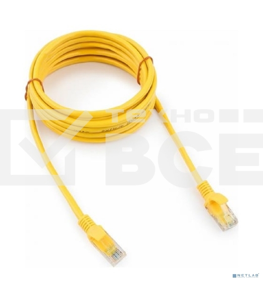 Патч-корд UTP Cablexpert кат.5e, 3м, литой, многожильный (желтый)