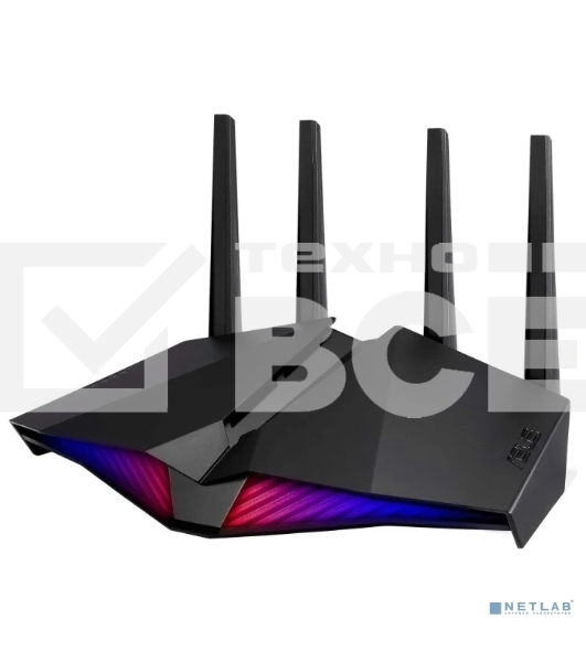 Роутер ASUS RT-AX82U роутер 802.11b/g/n/ac/ax, до 574 + 4804Мбит/c, 2,4 + 5 гГц, 4 антенны, USB, GBT LAN ; 90IG05G0-MO3R10
