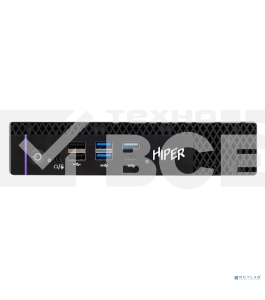 Компьютер Мини ПК HIPER FACTUM FT20 Intel Core i3 14100(3.5Ghz)/8192Mb/256SSDGb/noDVD/BT/WiFi/war 1y/1.2kg/черный/Win11Pro + БП 120Вт/металл/VESA Адаптер на 75х75, 100х100
