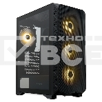 Компьютерный корпус HSPD M521, Mesh Mid Tower, черный, slide TG, 0.45 SPCC, 4x120мм ARGb ATX, mATX, mITX 160/330/184мм 2x2.5