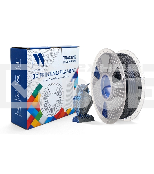 Филамент NVPRINT Silk PLA+  Black/Blue  для 3D печати диаметр 1.75мм  длина 330 метров  масса 1 кг