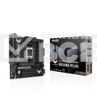 Материнская плата ASUS TUF Gaming B850M-Plus, AM5, AMD B850, 4xDDR5, 4xSATA, 3xM.2, 1xPCIe 5.0 x16, 1xPCIe 4.0 x4, 1xPCIe x1, 1xDP, 1xHDMI, 1x2.5Gb LAN, 4xUSB 2.0, 4xUSB 3.2 Gen 1, 3xUSB 3.2 Gen 2, 1xUSB-C, 3x3.5 мм, 7.1, mATX