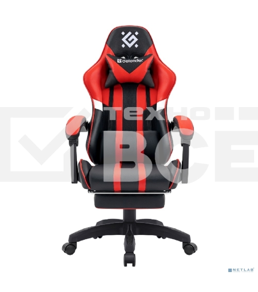 Кресло игровое Defender Colran черный/красный, класс 4, PU, подножка