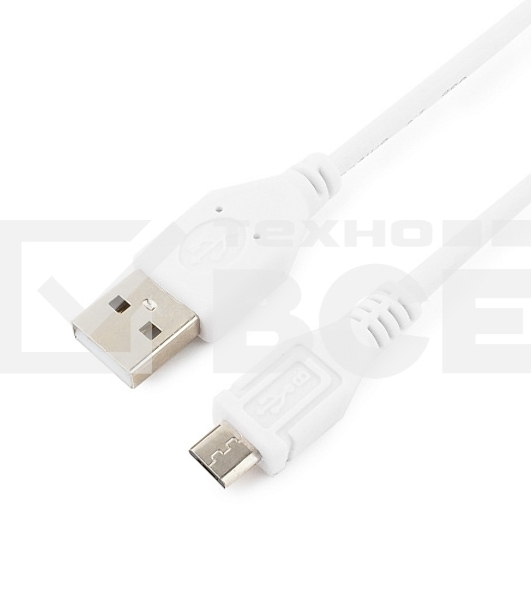 Кабель Gembird/Cablexpert CCP-mUSB2-AMBM-W-0.5M AM/microBM 5P, 0.5м, экран, белый, пакет