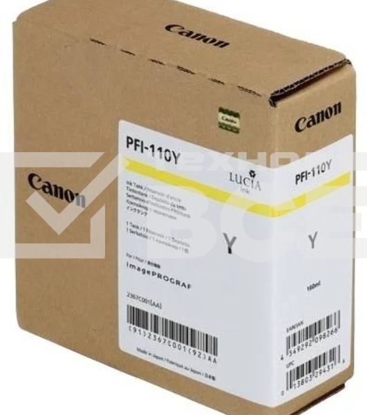 Картридж струйный Canon PFI-110 Y 2367C001 желтый (160мл) для Canon TX-2000/TX-3000/TX-4000