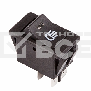 Выключатель клавишный 12V 35А (4с) ON-OFF с синей LED подсветкой Rexant