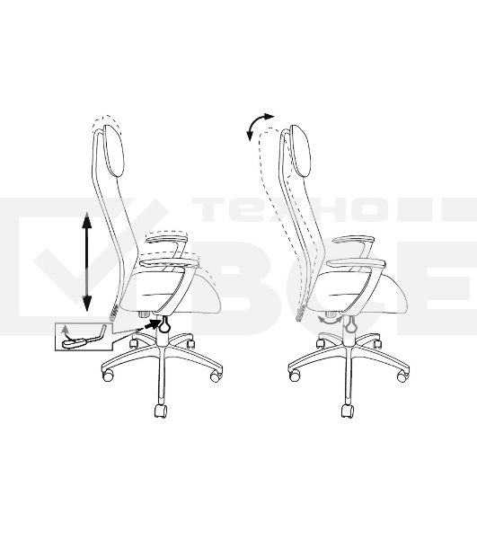 Кресло руководителя Бюрократ KB-8N/DG/TW-12 серый TW-04 TW-12 сетка