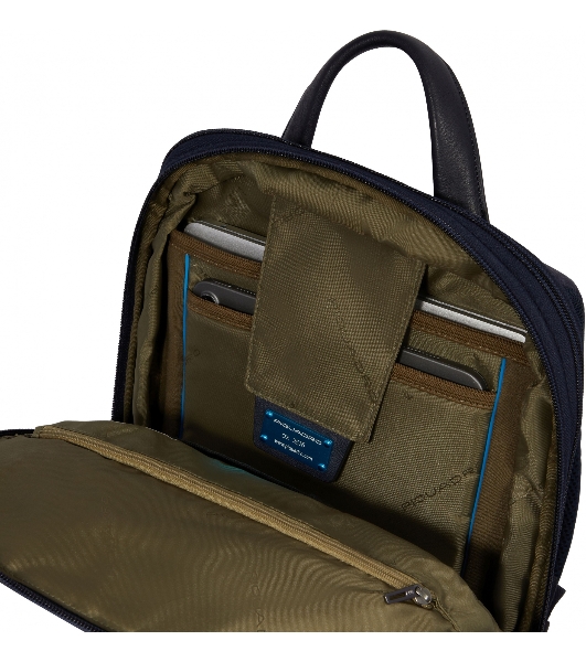 Рюкзак Piquadro Brief2 CA6384BR2/BLU синий нейлон/натур.кожа