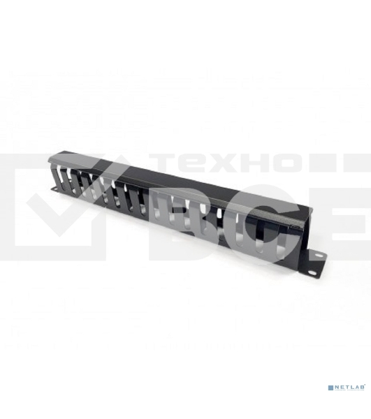 Организатор комм. шнуров Hyperline CM, 19', 1HU, 44х482,5х67 мм (ВхШхГ), с крышкой , цвет: черный