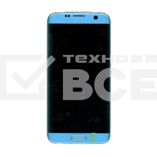 Дисплей для Samsung Galaxy S7 Edge SM-G935FD голубой с рамкой