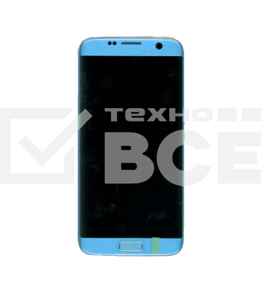 Дисплей для Samsung Galaxy S7 Edge SM-G935FD голубой с рамкой