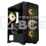 Компьютерный корпус HSPD M521, Mesh Mid Tower, черный, slide TG, 0.45 SPCC, 4x120мм ARGb ATX, mATX, mITX 160/330/184мм 2x2.5