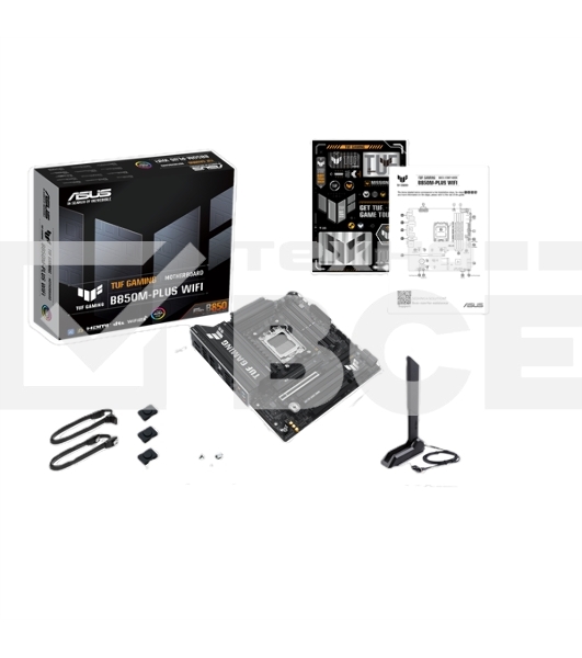 Материнская плата ASUS TUF GAMING B850M-PLUS WIFI, AM5, AMD B850, 4xDDR5, 4xSATA, 3xM.2, 1xPCIe 4.0 x16, 1xHDMI, 1xDP, 1x 2.5Gb LAN, 1xUSB-C 20Gbps, 3xUSB-A 10Gbps, 4xUSB-A 5Gbps, 4xUSB-A 2.0, 7.1, micro-ATX