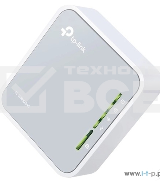 Беспроводный маршрутизатор TP-Link двухдиапазонный маршрутизатор TL-WR902AC, (433Мбит/с на 5 ГГц + 300Мбит/с на 2,4 ГГц) 1 порт WAN 100 Мбит/с, 1 порт USB 2.0