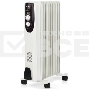 Масляный обогреватель Ballu Classic BOH/CL-09WRN (9 секций), белый, 2000 Вт, 25 м2, термостат