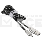 Кабель USB ACD-Allure MicroUSB ~ USB-A Кожа, 1м, черный (ACD-U926-M1B), фото 1