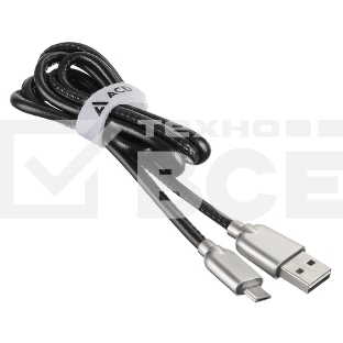 Кабель USB ACD-Allure MicroUSB ~ USB-A Кожа, 1м, черный (ACD-U926-M1B)