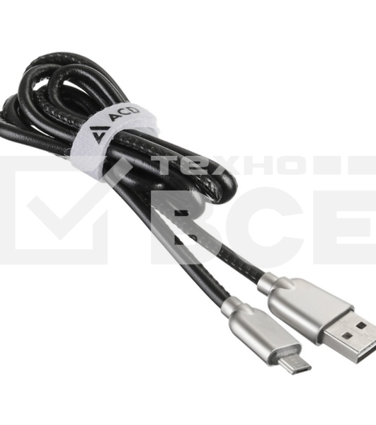 Кабель USB ACD-Allure MicroUSB ~ USB-A Кожа, 1м, черный (ACD-U926-M1B)