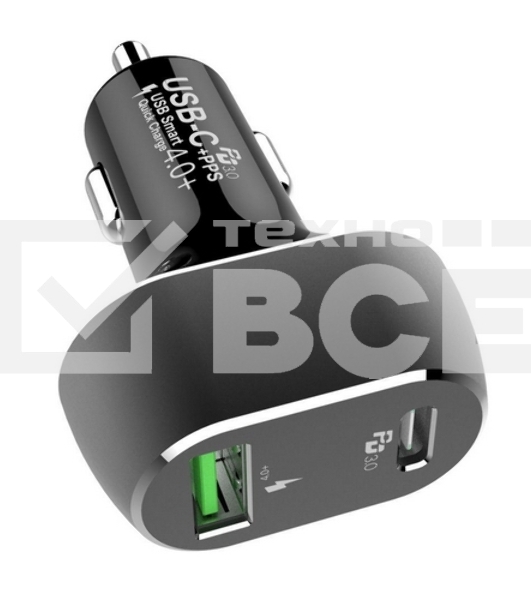 Автомобильное ЗУ ACD ACD-С632P-V1B 63Вт, 2xUSB 1PD+1QC, 3.6~20В/3А RTL
