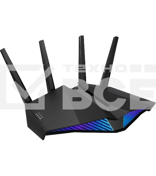Роутер ASUS RT-AX82U роутер 802.11b/g/n/ac/ax, до 574 + 4804Мбит/c, 2,4 + 5 гГц, 4 антенны, USB, GBT LAN ; 90IG05G0-MO3R10