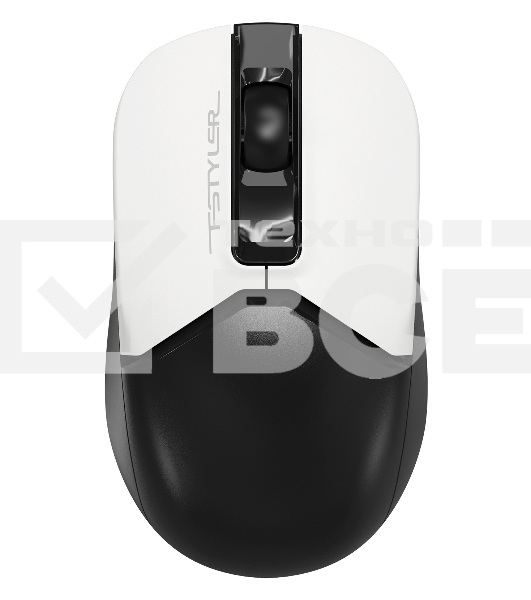 Мышь беспроводная A4Tech Fstyler FG12S белый/черный, 1200 dpi, радиоканал, USB, кнопки - 3