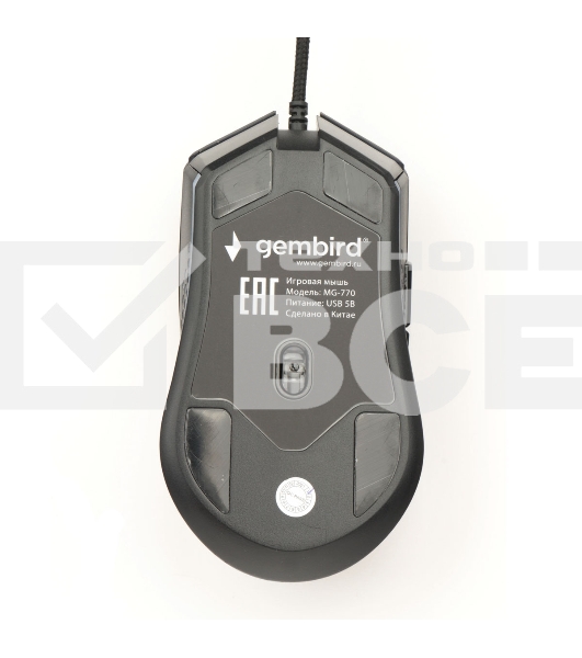 Мышь проводная Gembird MG-770 черный, 3200 dpi, USB, кнопки - 7