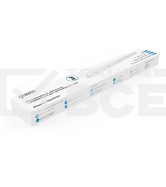 Светильник с отражателем влагозащ. СПП-Т8-G13 INDUSTRY 666х85х55мм IP65 для LED ламп 2х600мм Gauss 909410260