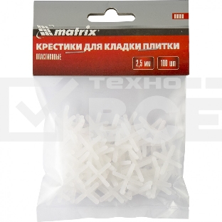 Крестики, 2,5 мм, для кладки плитки, 100 шт. Matrix