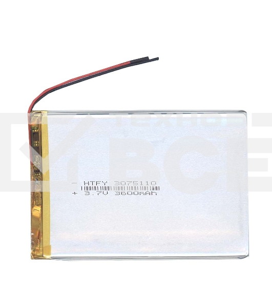 Аккумулятор Li-Pol (батарея) 3*75*110мм 2pin 3.7V/3600mAh