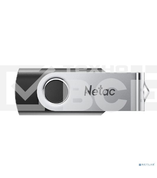 Флешка USB Netac U505, 4Gb, USB 2.0, черный/серебристый, NT03U505N-004G-20BK
