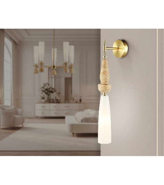 Настенный светильник Ambrella light LH75369 GD/WH золото/белый G9 max 28W 70*150*560