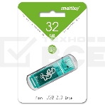 Флеш-память USB 2.0 Flash Drive 32GB Smartbuy Glossy series Green, фото 1