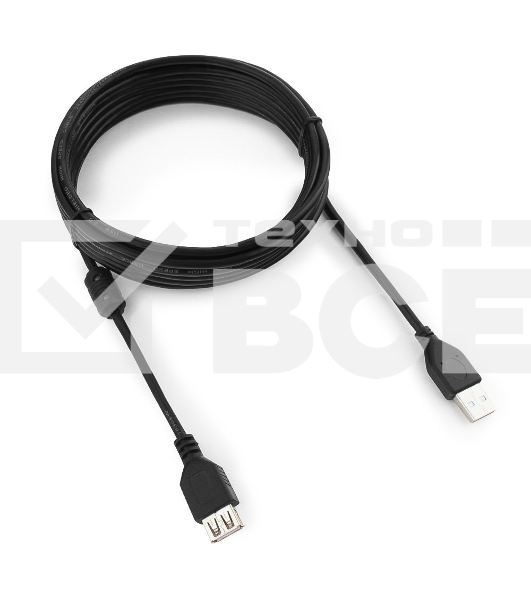 Кабель Gembird PRO CCF-USB2-AMAF-15 USB 2.0 кабель удлинительный 4.5м AM/AF позол.конт., фер.кол., пакет
