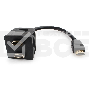 Разветвитель HDMI Cablexpert DSP-2PH4-002, HD19F/2x19F, 1 компьютер => 2 монитора, пасcивный, Full-HD, 3D, 1.4v