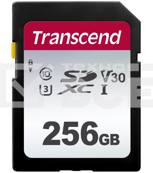 Флеш карта SD 256GB Transcend SDXC Class 10 UHS-I U3, V30, TLC, Silver