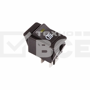 Выключатель клавишный 12V 35А (4с) ON-OFF с желтой LED подсветкой Rexant
