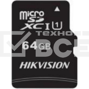 Флеш карта microSDHC 64GB Hikvision HS-TF-C1(STD)/64G/ZAZ01X00/OD <HS-TF-C1(STD)/64G/ZAZ01X00/OD>  (без SD адаптера) R/W Speed 92/30MB/s, V30