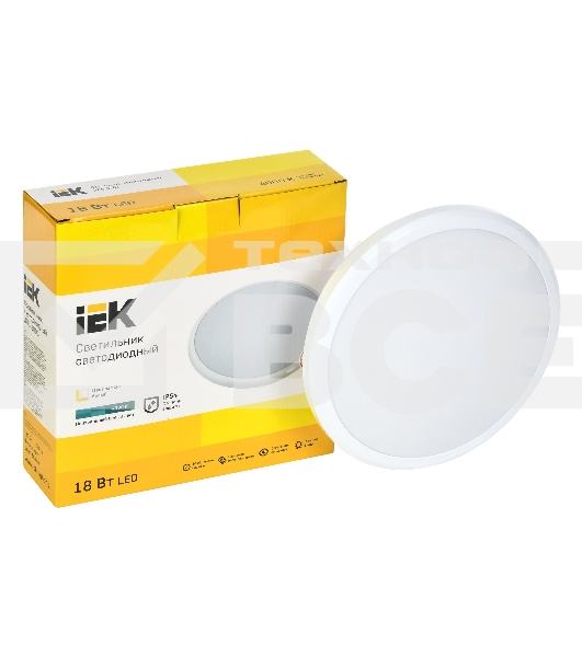 Светильник LED ДПБ 3003 18Вт IP54 4000K круг белый  LDPB0-3003-18-4000-K01  IEK