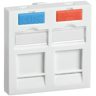 Вставка IEK ITK 45х45мм для 2 мод. Keystone Jack с маркером