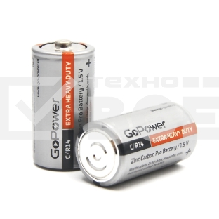 Батарейка GoPower R14 C Shrink 2 Heavy Duty 1.5V (2/24/288)