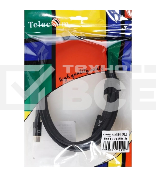 Кабель 1.4V Mini DisplayPort M <--> Display Port M 1,8м  4K@120HZ 8K@60HZ Telecom (TA683M-1.8M)