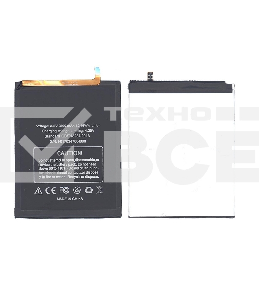 Аккумуляторная батарея BAT16523200 для Doogee Y6, Y6c 3200mAh 3,8V