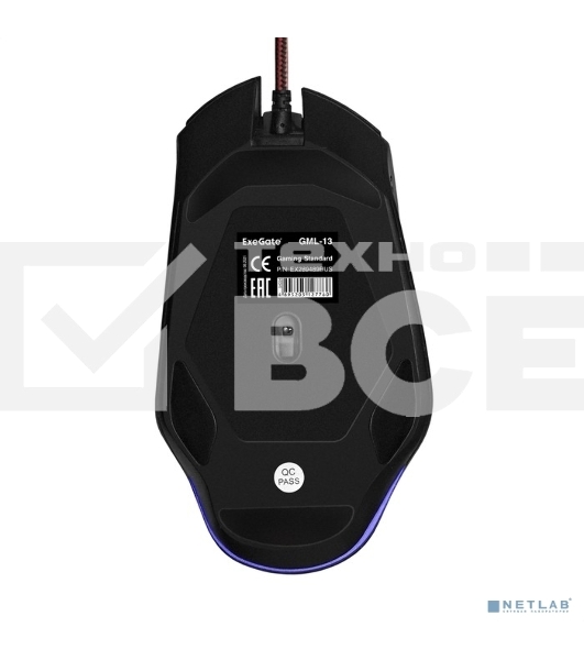 Мышь проводная ExeGate Gaming Standard Laser GML-13 черный, 4000 dpi, USB, кнопки - 8
