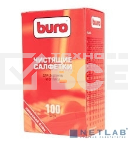 Салфетки Buro BU-Zscreen для экранов мониторов/плазменных/ЖК телевизоров/ноутбуков мягкая упаковка 100шт влажных