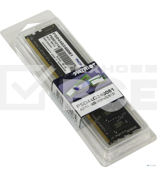 Оперативная память Patriot, DDR4, 4GB (1x4 GB), 2400 MHz, CL17