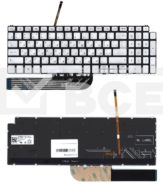 Клавиатура для ноутбука Dell Inspiron 5584 серебристая